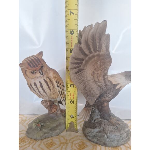 Royal Heritage Eagle & Owl Figurines – Porcelain Birds of Prey Sculpture Set - Picture 6 of 6